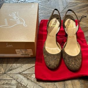 Christian Louboutin Ernesta Vernice 839 Rosso. Cork, leather, translite. US 7